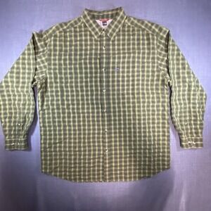 The North Face Hiking Shirt Plaid Modal Poly Long Sleeve Button Up Mens Size XL